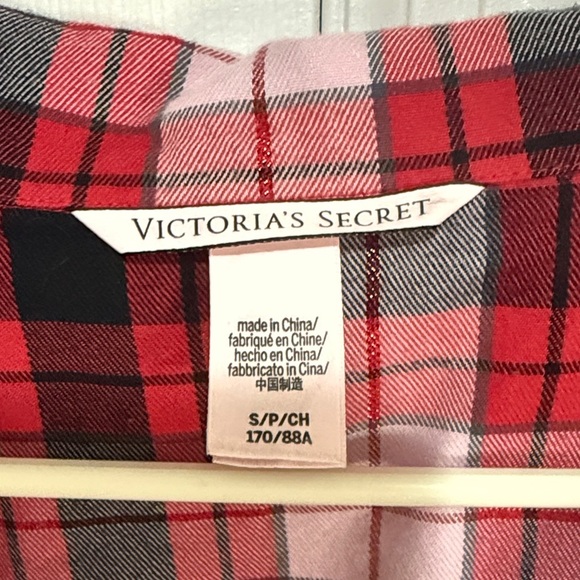 Victoria's Secret Red and Black Plaid Sleep Shirt - Picture 2 of 5